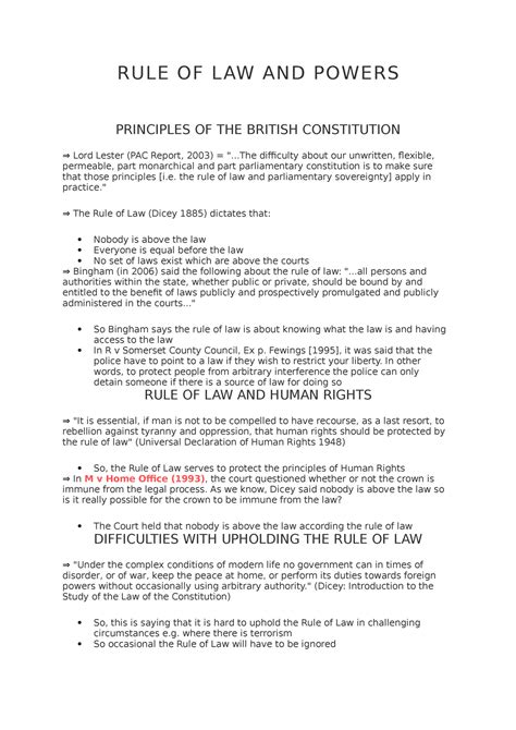 <b>The</b> <b>Rule</b> <b>of</b> <b>Law</b> is a set of principles, or ideals, for ensuring an orderly and just society. . Importance of the rule of law in uk constitution essay